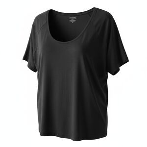 Lane Bryant Black Scoop Neck Short Sleeve Tee - Easy Pullover